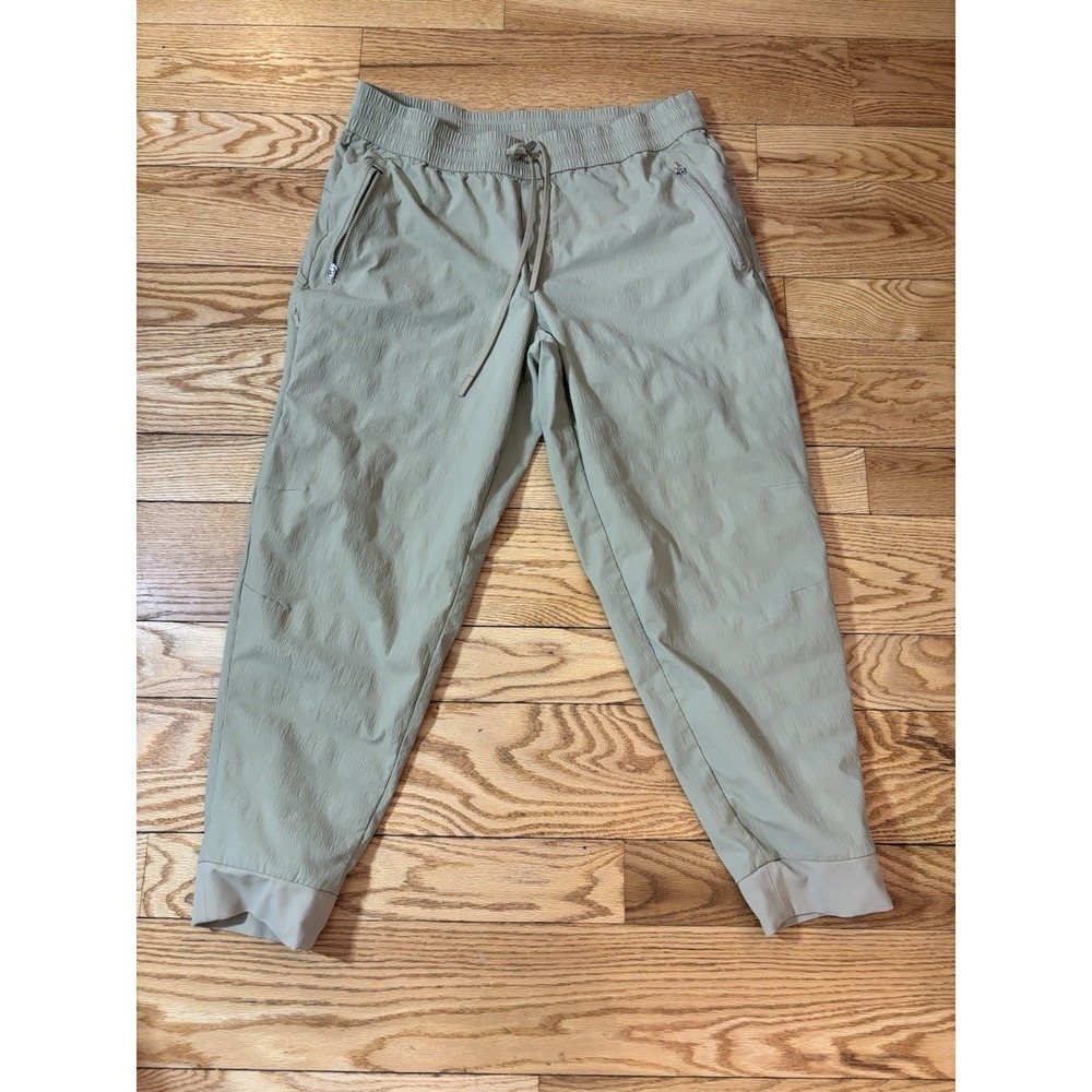 AthletaJogger Pants drawstring Elastic Waist Women's Large Beige 32 X25.5" Comfy